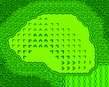 The green from Hole 18 of the Marion Club from the Game Boy Color Mario Golf