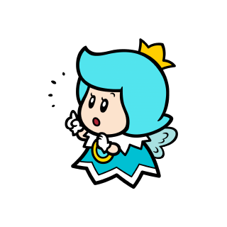 Surprised cyan Sprixie Princess stamp from Super Mario 3D World + Bowser's Fury.