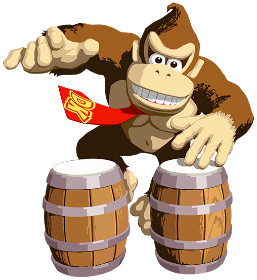 File:Donkey Konga DK plays Bongos Artwork.png