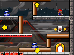 A screenshot of Room 5-5 from Mario vs. Donkey Kong 2: March of the Minis.