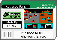 The shelf cover for one of 18-Volt's microgames in WarioWare: D.I.Y.