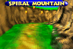 Screenshot of a track opening in the 2004 voxel engine build of Banjo-Pilot, for comparison with Diddy Kong Pilot's 2003 build