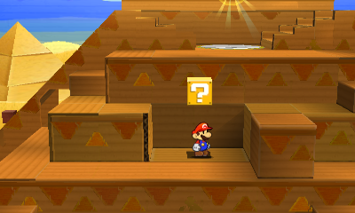 Last ? Block in Drybake Desert of Paper Mario: Sticker Star.
