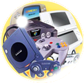 Icon for the Retro battle stages from Mario Kart Wii.