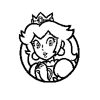 Princess Peach Character Icon Stamp from Super Mario 3D World.