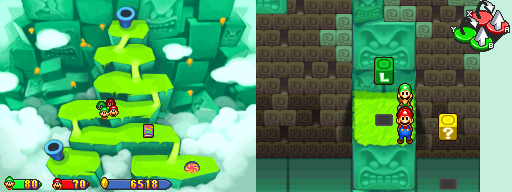 Third and fourth blocks in Thwomp Volcano of the Mario & Luigi: Partners in Time.