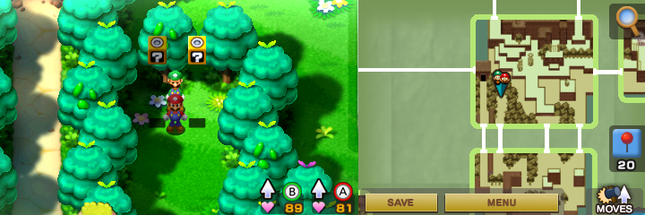 Seventeenth and eighteenth blocks in Beanbean Fields of Mario & Luigi: Superstar Saga + Bowser's Minions.
