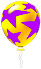 A sprite of a yellow Item Balloon from Diddy Kong Racing.