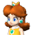 A side view of Princess Daisy, from Mario Super Sluggers.