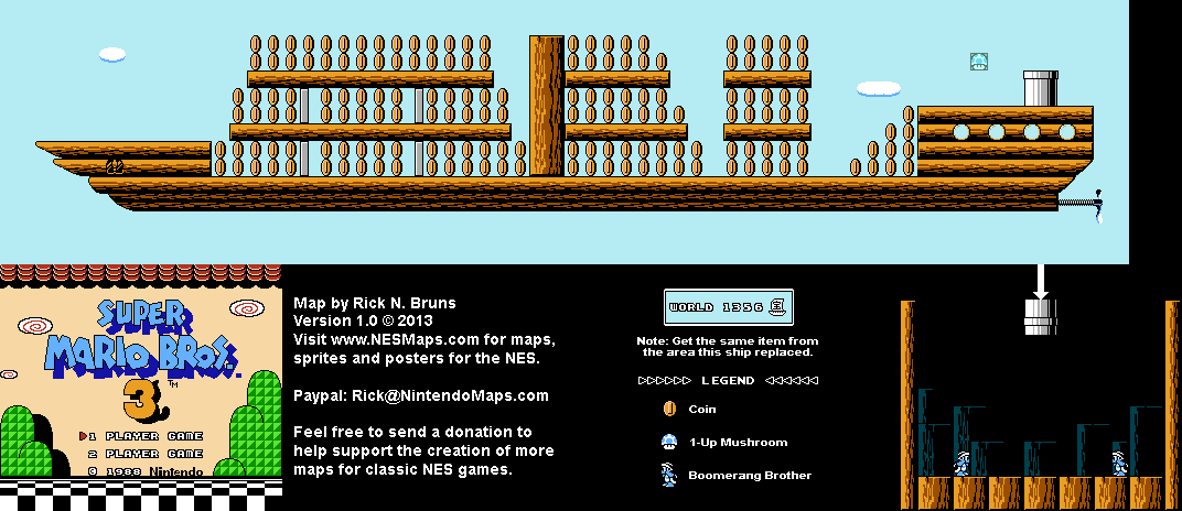 Map of a Treasure Ship of Super Mario Bros. 3