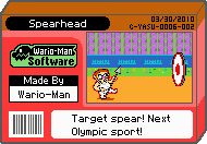 The shelf cover for one of Wario-Man's microgames in WarioWare: D.I.Y.
