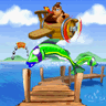 The preview image for "Beach Race", as shown from Clock Race's course selection menu in the 2001 Diddy Kong Pilot.