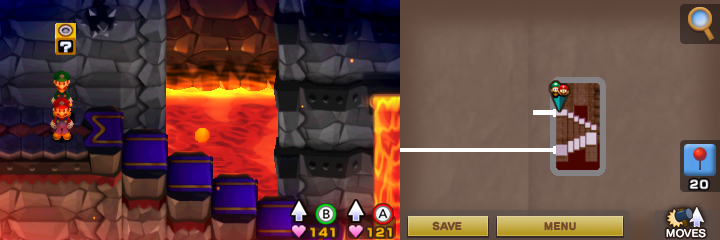 Block 21 in Bowser's Castle of Mario & Luigi: Superstar Saga + Bowser's Minions.