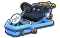 Thumbnail of a light-blue Pipe Frame (with 8 icon), in Mario Kart 8.