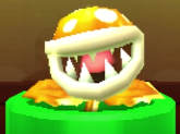 Gold Piranha Plant as viewed in the Character Museum from Mario Party: Star Rush