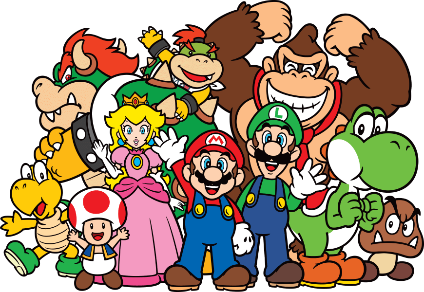 File:Mario Main Group Picture Unshaded.png - Super Mario Wiki, the ...