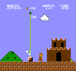 Screenshot of a fortress from Super Mario Bros.