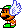 Sprite of a Green Koopa Paratroopa with a mask from Super Mario World