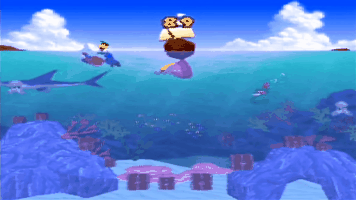 Gameplay of Treasure Divers in Mario Party.
