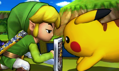 File:SSB4 3DS - Toon Link and Pikachu.png