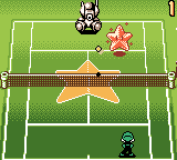 Luigi in his Shooting Stars mini-game of Mario Tennis for the Game Boy Color.