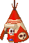 Sprite of a Shy Guy Tent from Mario Kart: Super Circuit