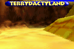 Screenshot of a track opening in the 2004 voxel engine build of Banjo-Pilot, for comparison with Diddy Kong Pilot's 2003 build