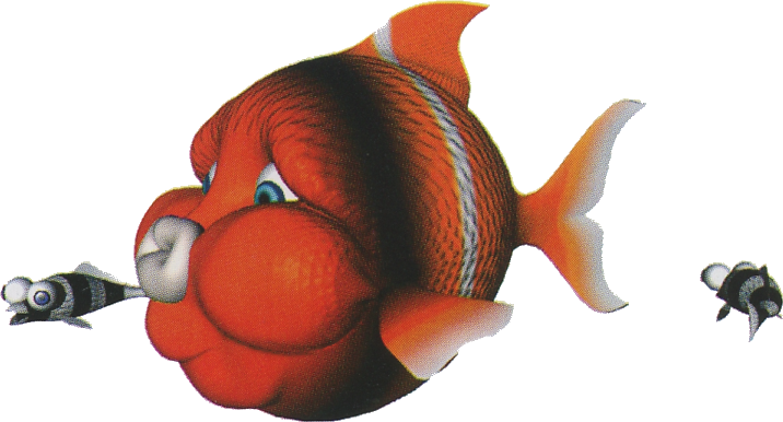 Artwork of a Bounty Bass from Donkey Kong Country 3: Dixie Kong's Double Trouble!