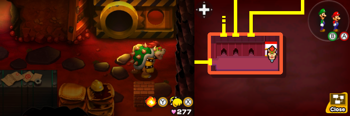 Seventh block in Tunnel of Mario & Luigi: Bowser's Inside Story + Bowser Jr.'s Journey.