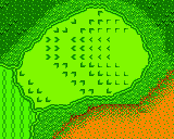 The green from Hole 11 of the Marion Club from the Game Boy Color Mario Golf