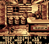 Kiddy Kong receiving a Watch in Donkey Kong Land III for Game Boy