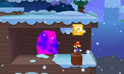 Fifth ? Block in Snow Rise of Paper Mario: Sticker Star.