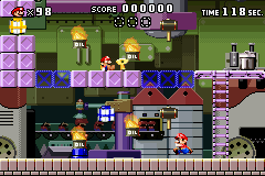 Level 1-2+ of Mario vs. Donkey Kong.