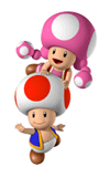 A Sticker of Toad and Toadette in Super Smash Bros. Brawl.