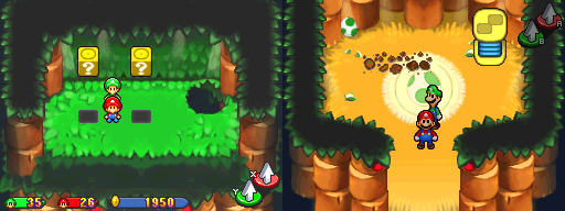 Third and fourth blocks in Yoshi's Island of the Mario & Luigi: Partners in Time.