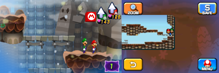Second block in Dreamy Mount Pajamaja accessed by a second Mega Pi'illo (named Lowe) of Mario & Luigi: Dream Team.