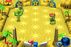 Starting area in Shifting Sands Stage in Mario Pinball Land