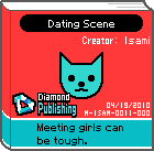The shelf sprite of one of Jimmy T.'s favorite artist comics: Dating Scene in the game WarioWare: D.I.Y.