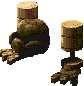 Battle idle animation of a Corkpedite from Super Mario RPG: Legend of the Seven Stars