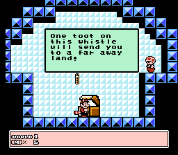 Mario obtaining a Whistle.
