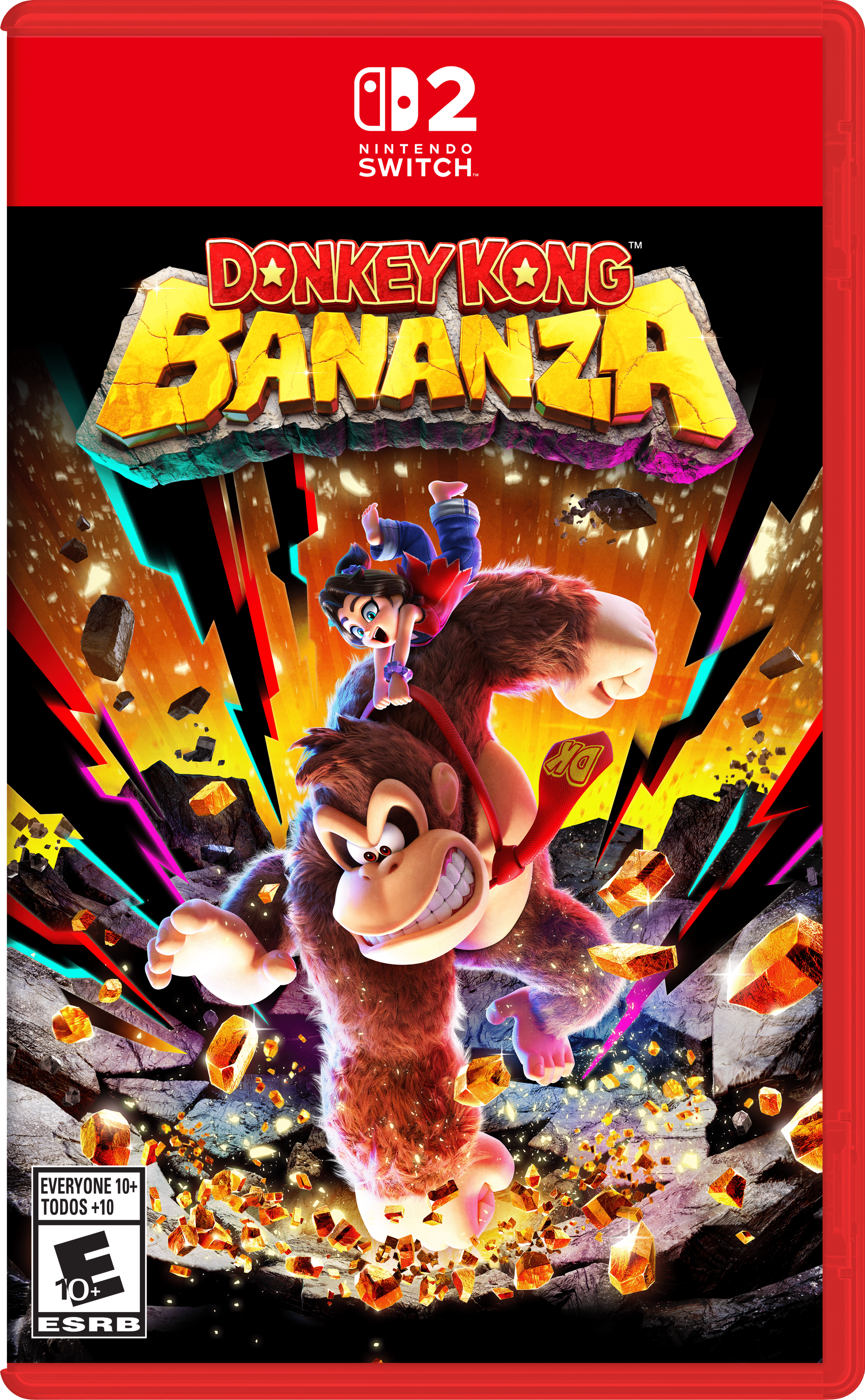 The official box art of Donkey Kong Bananza with Pauline replacing Odd Rock