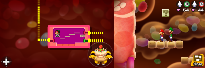 Sixth block in Flab Zone of Mario & Luigi: Bowser's Inside Story + Bowser Jr.'s Journey.