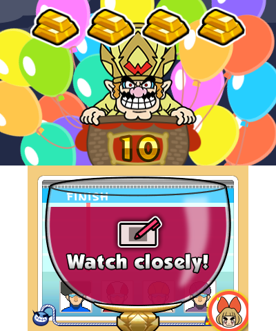 Screenshot of Wario Interrupts from WarioWare Gold
