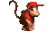 Unused sprites of Diddy Kong, animated into a GIF.
