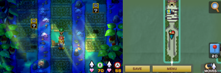 Blocks 33 and 34 in Chucklehuck Woods of Mario & Luigi: Superstar Saga + Bowser's Minions.