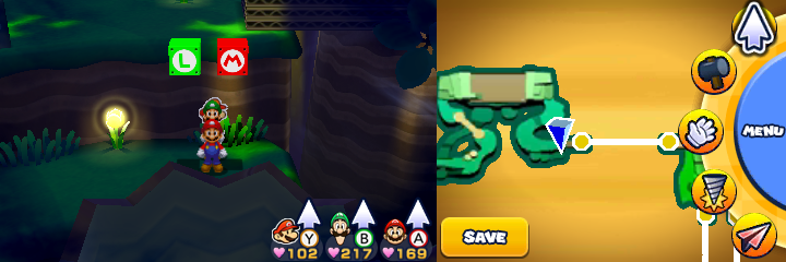 Blocks 50-51 in Gloomy Woods of Mario & Luigi: Paper Jam.