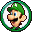 A badge of Luigi.