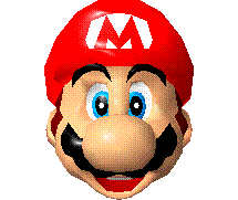 Animation of Mario's head on the title screen of Super Mario 64