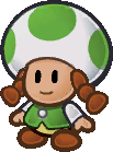 Sprite of a green Toad girl in Paper Mario: The Thousand-Year Door.