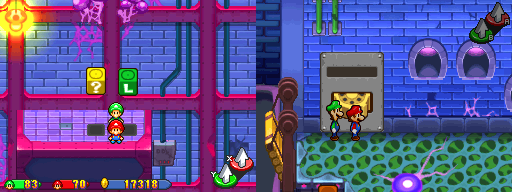 Sixth and seventh blocks in Peach's Castle Cellar of the Mario & Luigi: Partners in Time.